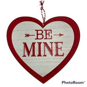 Valentines Wall Hanging Double Layer Heart Wood Plaque 10” X 9.6” NEW